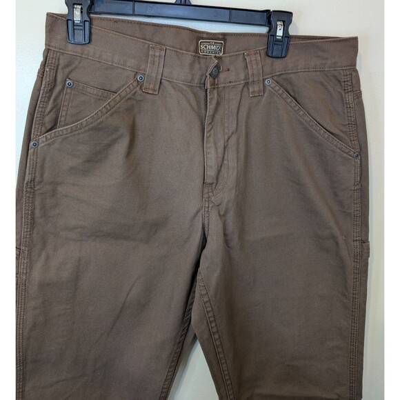 C.E. Schmidt Men Utility Work Pant Brown Relaxed Fit 100% Cotton Workwear 32x34 - Picture 3 of 7